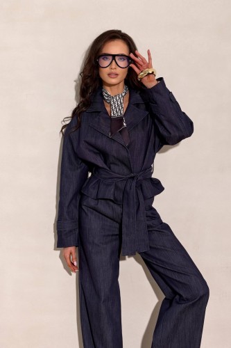 Kurtka jeans z paskiem Liora Roco