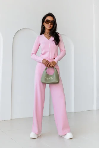 Komplet bluzka zasuwana i szerokie spodnie La Balancia