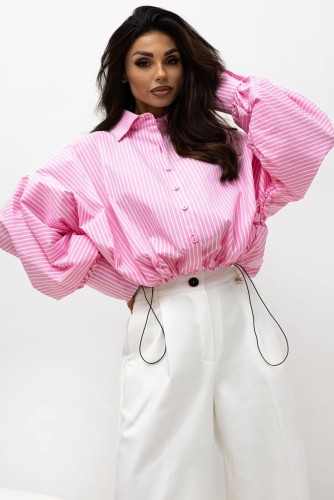 Koszula bawełniana w paski ze ściągaczem Rich Lavestino