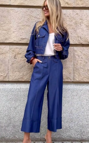 Komplet kurteczka i spodnie 7/8 jeans La Diva Mia