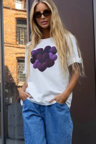 T-shirt z aplikacją seruszka Bocca 