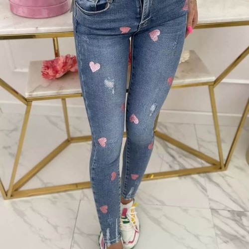 Spodnie serduszka jeans fit 