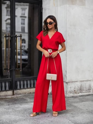 Kombinezon Hanna z szerokimi spodnami złoty pasek Jolmar  