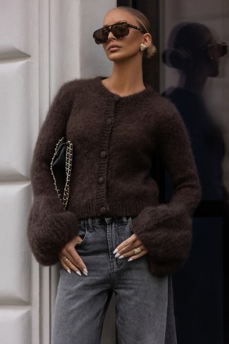 Sweterek  moherowy zapinany na guziki szerokie mankiety  Yarn