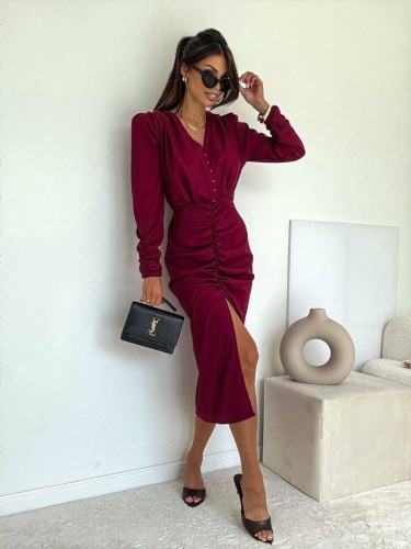 Sukienka midi z marszczeniem Megi B  